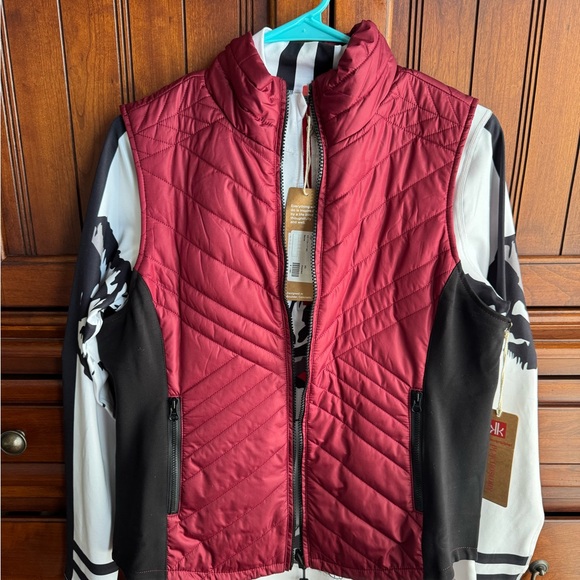 Krimson Klover Tops - Krimson Klover Quarter Zip Top with Ski Motif and Reversible Coordinating Vest